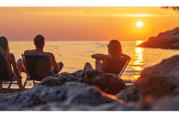 Soirée sur la plage entre amis