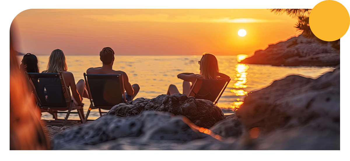 Soirée sur la plage entre amis