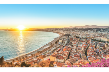 Coucher de soleil à Nice, vu de la Coline du chateau
