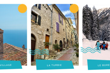 Photo du village d'Èze, du village de la turbie, et du Boréon